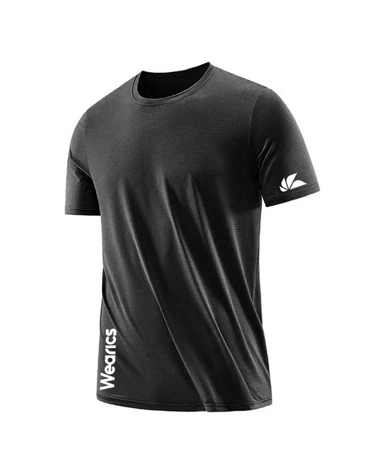 Mens Athletic Gym Stretchable T-Shirt Black