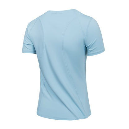 Womens Athletic Gym Stretchable T-Shirt Blue