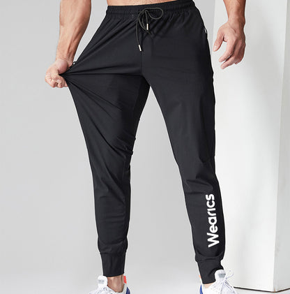 Wearics Men's Gym Running Trousers Workout Jogger Sweatpants with Zipper Pockets Black