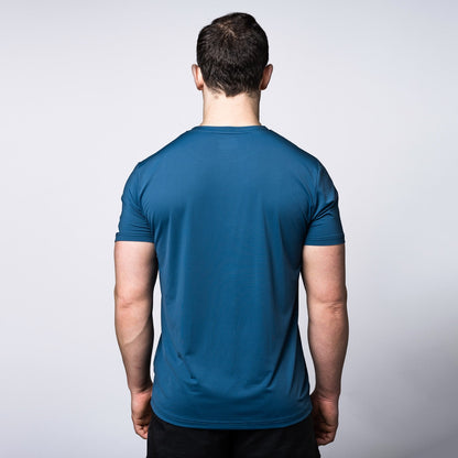 Mens Athletic Gym Stretchable T-Shirt Blue