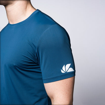 Mens Athletic Gym Stretchable T-Shirt Blue