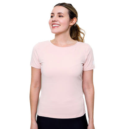 Womens Athletic Gym Stretchable T-Shirt Pink