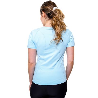 Womens Athletic Gym Stretchable T-Shirt Blue