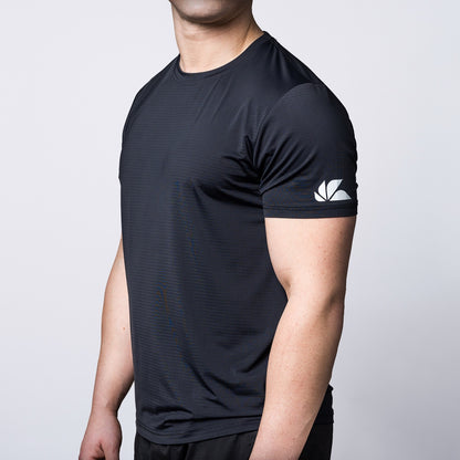 Mens Athletic Gym Stretchable T-Shirt Black