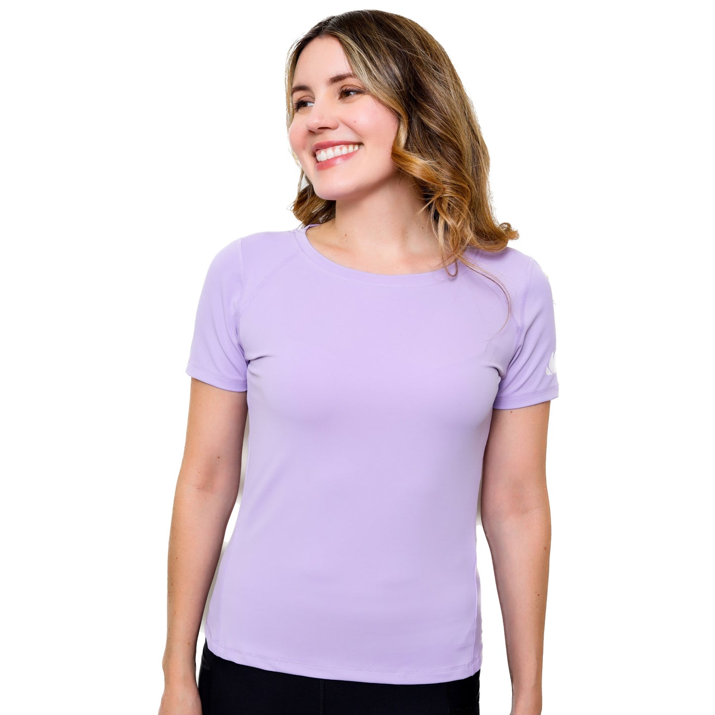 Womens Athletic Gym Stretchable T-Shirt Lavender