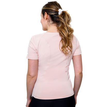 Womens Athletic Gym Stretchable T-Shirt Pink