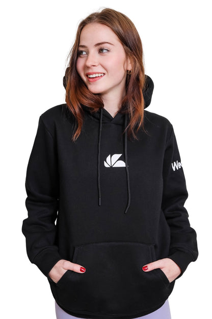 Wearics Women’s Hoodie Signature Medium Heavy Weight Thick Premium Black