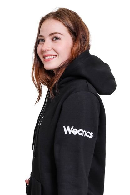 Wearics Women’s Hoodie Signature Medium Heavy Weight Thick Premium Black